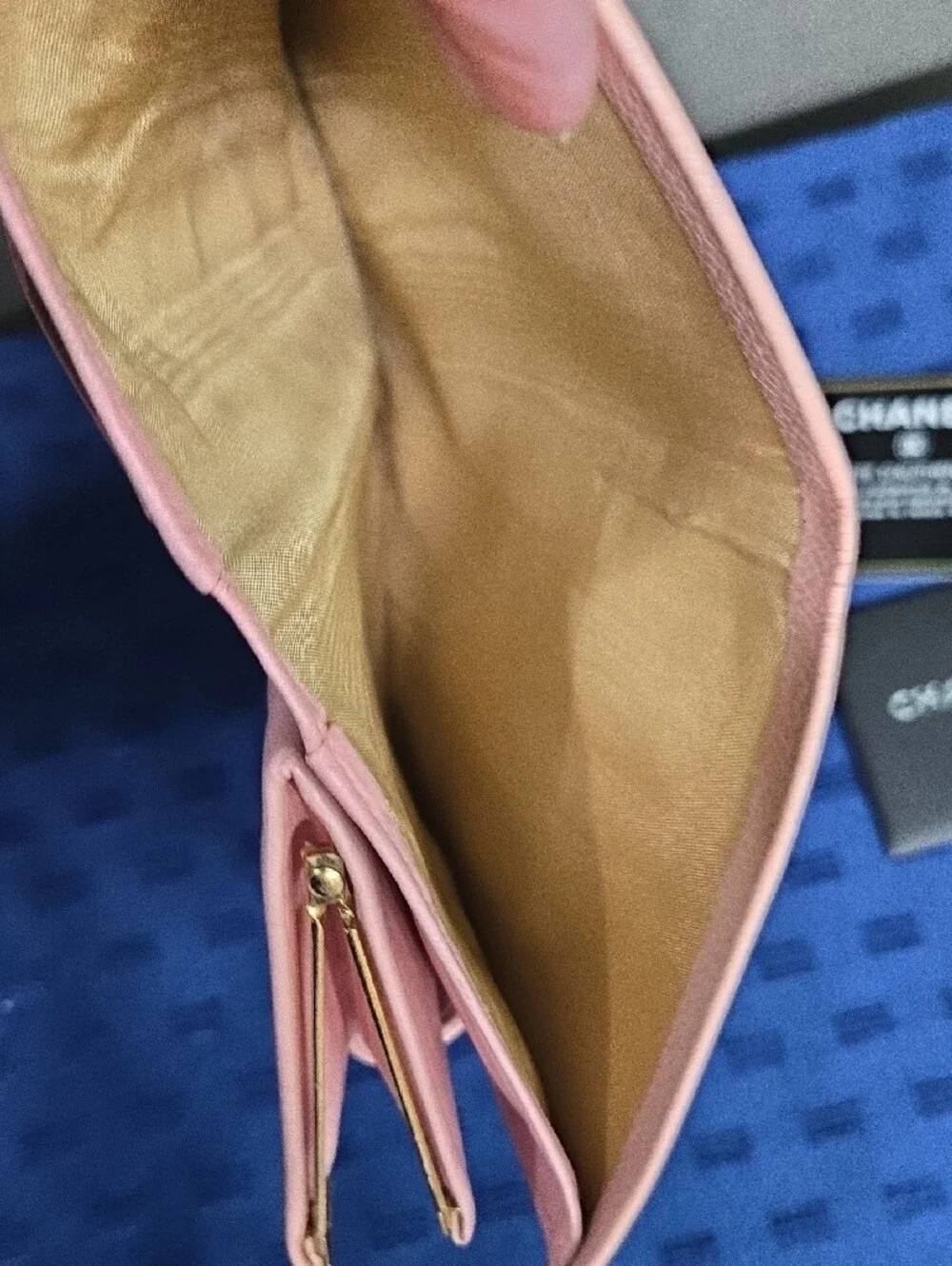 CHANEL Pink Caviar Long Leather CC-Embossed Wallet